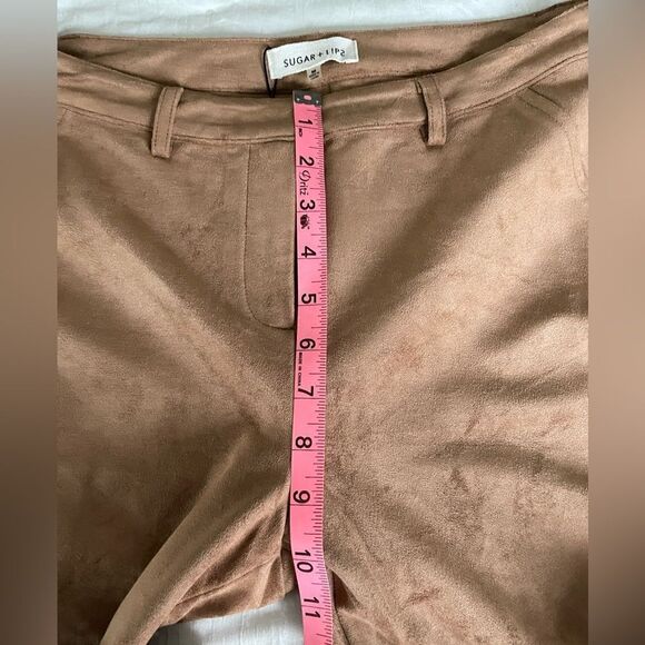 Sugar+Lips NWT wide leg high waisted faux suede pants Size medium - Picture 12 of 13